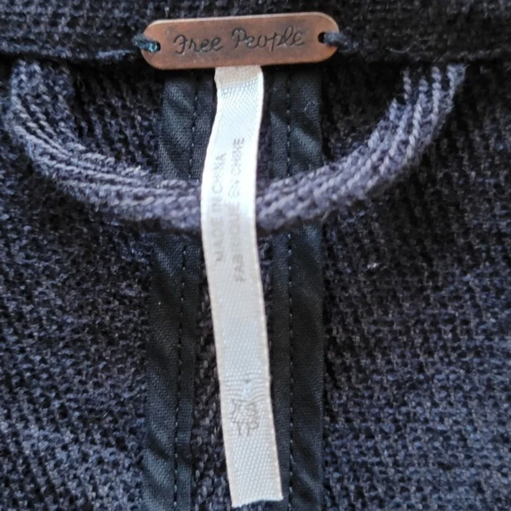 Free People Better Together‎ Teal Black Knit Front Blazer Jacket Wool Blend XS